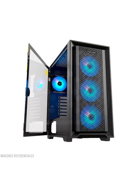 CASE GAMER THELION GLATIATOR GL65 (GL65) S/FUENTE | NEGRO |VIDRIO TEMPLADO|4-ARGB