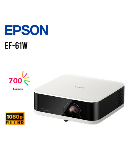 PROYECTOR EPSON SMART PORTATIL LIFESTUDIO POP EF-61W 700 LUMENES (V11HB72021)FHD|BLANCO