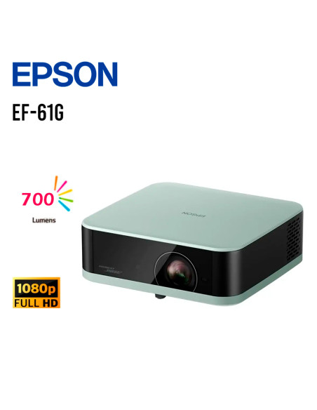 PROYECTOR EPSON SMART PORTATIL LIFESTUDIO EF-61G 700 LUMENES (V11HB72321) FHD | VERDE