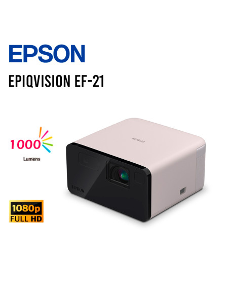 PROYECTOR SMART EPSON EPIQVISION EF-21 PINK ( V11HB35220 ) 1920X1080 | 1000 LUMENES | WIFI - BT