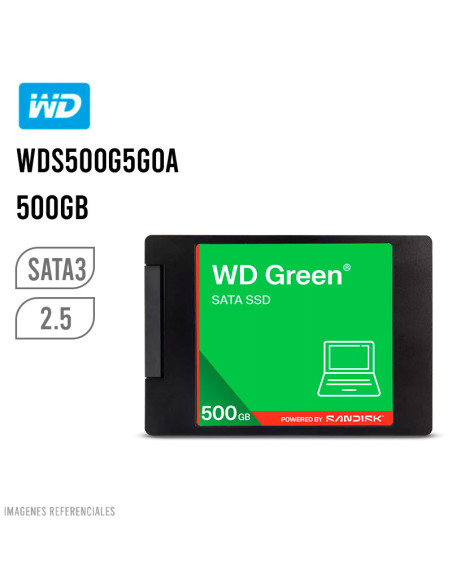 DISCO SOLIDO SSD WESTER DIGITAL 500GB SATA (WDS500G5G0A) GREEN