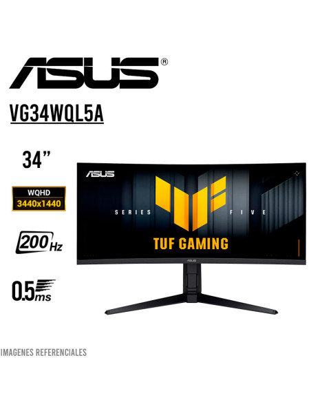 MONITOR GAMER ASUS TUF GAMING VG34WQL5A 34 2K WQHD 0.5MS 200HZ|HD 400HZ |CURVO