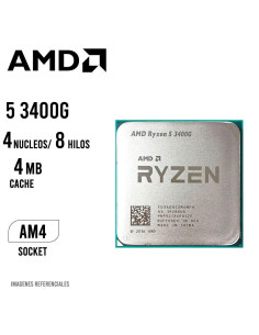 PROCESADOR AMD RYZEN 5 3400G OEM (YD3400C5M4MFH)...