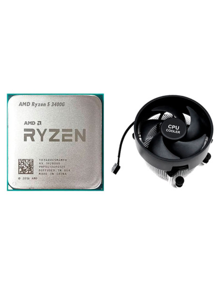 PROCESADOR AMD RYZEN 5 3400G OEM (YD3400C5M4MFH) 3.70/4.20 GHZ 4MB + COOLER