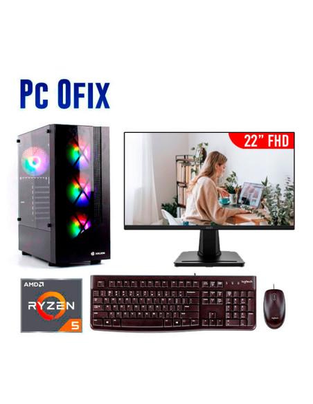 COMPUTADORA OFIX AMD RYZEN 5 5600GT OEM 16GB 512GB SSD 22" FHD 120HZ
