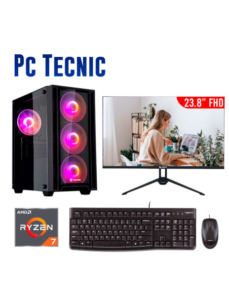 COMPUTADORA TECNIC AMD RYZEN 7 5700G 16GB 512GB SSD 24 FHD 100HZ