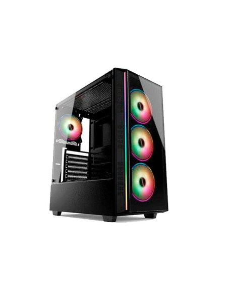 CASE GAMER HALION MIRAGE ( MIRAGE C302 ) S/FUENTE | VIDRIO TEMPLADO | 4 LED-RGB