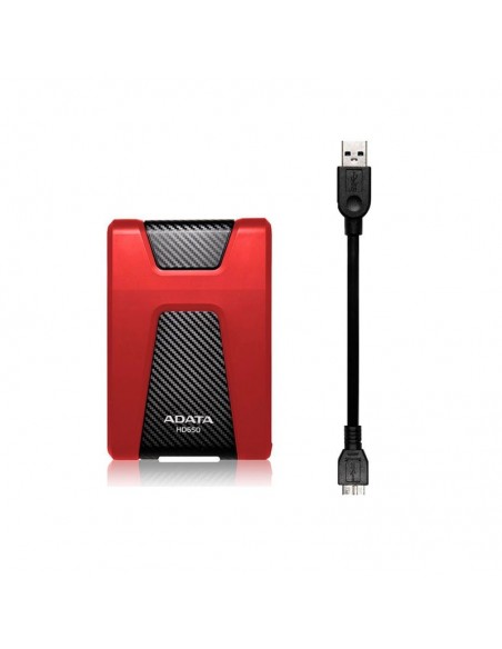 DISCO DURO EXTERNO ADATA 1TB HD650 ( AHD650-1TU31-CRD ) ANTIGOLPE | ROJO/NEGRO