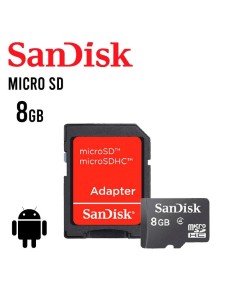MEMORIA MICRO SD HC SANDISK 8GB (CLASS4/8GB) C/ ADAPTADOR SD