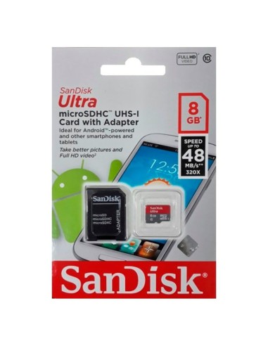 MEMORIA MICRO SD HC SANDISK 8GB (CLASS4/8GB) C/...