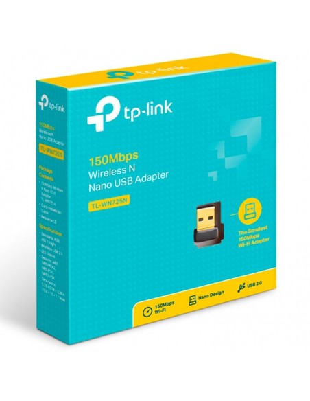 ADAPTADOR DE RED TP-LINK USB NANO ( TL-WN725N ) INALAMBRICO 150MBPS