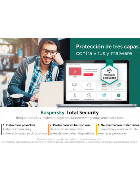 ANTIVIRUS KASPERSKY TOTAL SECURITY 3 PCS 12 MESES