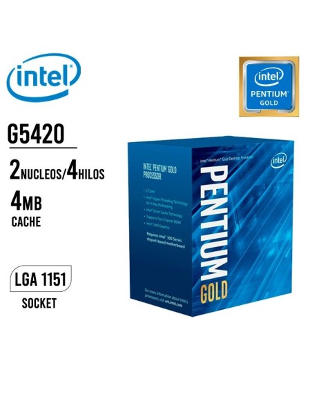PROCESADOR INTEL PENTIUM GOLD G5420 (BX80684G5420) 3.8GHZ 4.0MB | LGA 1151