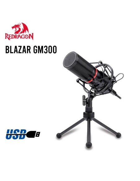 MICROFONO REDRAGON BLAZAR ( GM300 ) GAMING | NEGRO | USB
