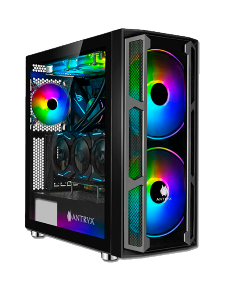 CASE ANTRYX FX CHROME STORM DESTROYER ( AC-FX570K-TXDR ) C/ REMOTO | VIDRIO TEMPLADO | 3 FAN ARGB