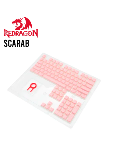 Keycaps Gamer Scarab A130W Redragon Rosa Español