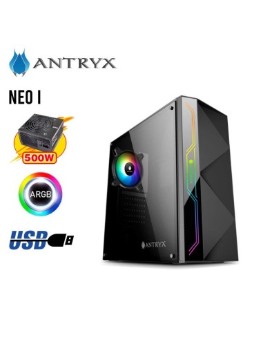 CASE ANTRYX EXTREME NEO I B500W ARGB FAN X1 C/CINTA LED (AC-XN01KW-500CP)