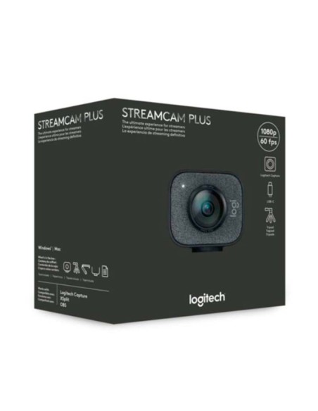CAMARA WEB LOGITECH STREAMCAM PLUS ( 960-001280 ) FULL HD 1080P - 60FPS | BLACK