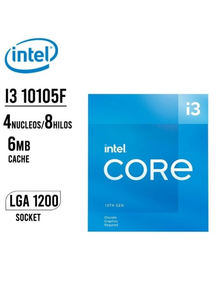 PROCESADOR INTEL CORE I3 10105F 3.7 GHZ 6MB ( BX8070110105F ) LGA 1200