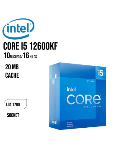 PROCESADOR INTEL CORE I5 12600KF ( BX8071512600KF ) 3.7GHZ-20MB | LGA 1700 | S/ COOLER