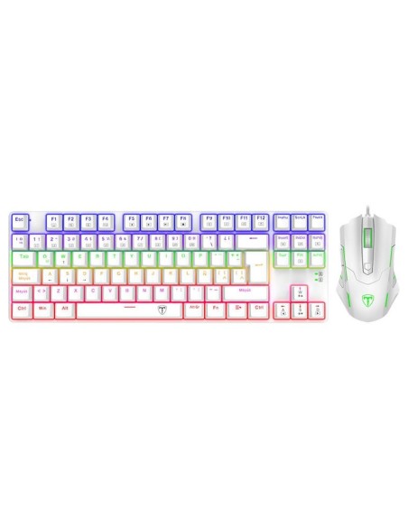 KIT T-DAGGER ADVANCE FORCE TGK313 - TGM206 WHITE ( T-TGS005W-RD ) GAMING | SWITCH RED | LED-RGB