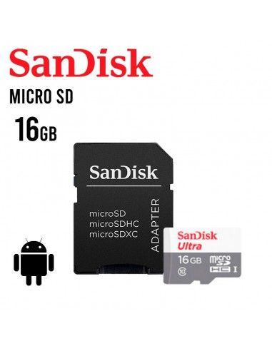 MEMORIA MICRO SD XC SANDISK 16GB (SDSQUNS-016G-GN3MA) C/ADAPTADOR