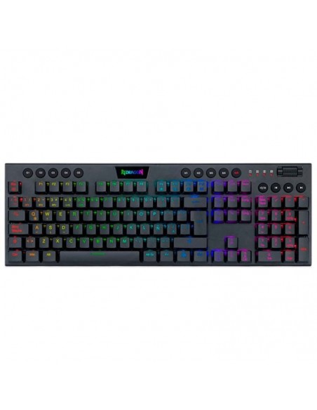 TECLADO GAMER REDRAGON HORUS FS ( K618-RGB SP-RED ) LED RGB | USB TYPE-C | WIRELESS | SWITCH RED | BLACK