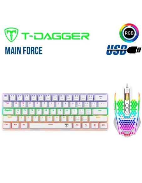 KIT T-DAGGER MAIN FORCE TGK321 - TGM310 (T-TGS008W-BR) LED RGB | WHITE | INGLES