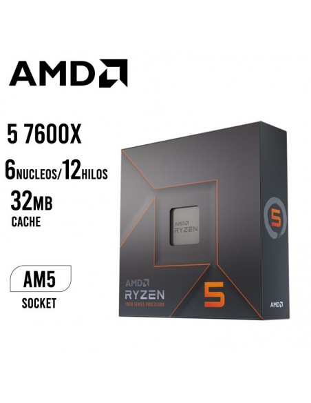 PROCESADOR AMD RYZEN 5 7600X 4.7GHZ - 32MB ( 100-100000593WOF ) AM5