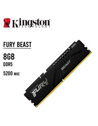 MEMORIA RAM KINGSTON 8GB/5200MHZ DDR5 FURY BEAST ( KF552C40BB-8 ) NEGRO