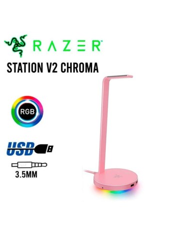 SOPORTE PARA AUDIFONOS RAZER  V2 CHROMA USB 3.1 HUB QUARTZ (RC21-01510200-R3M1)