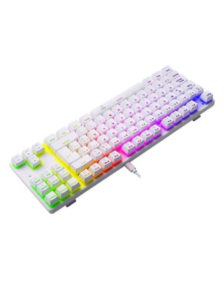 TECLADO T-DAGGER BORA WHITE ( T-TGK315W-RD ) GAMING | SWHITCH RED | LED-RGB
