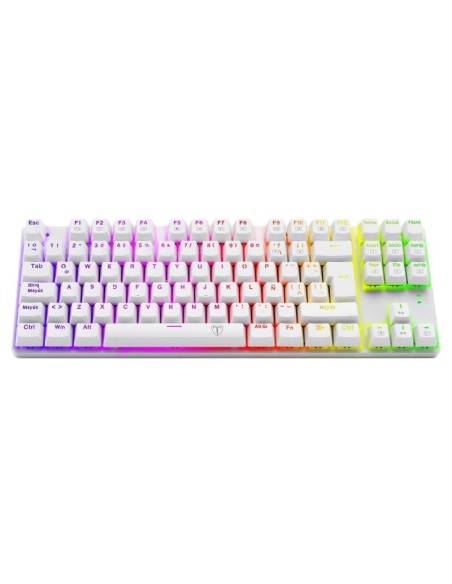 TECLADO T-DAGGER BORA WHITE ( T-TGK315W-RD ) GAMING | SWHITCH RED | LED-RGB