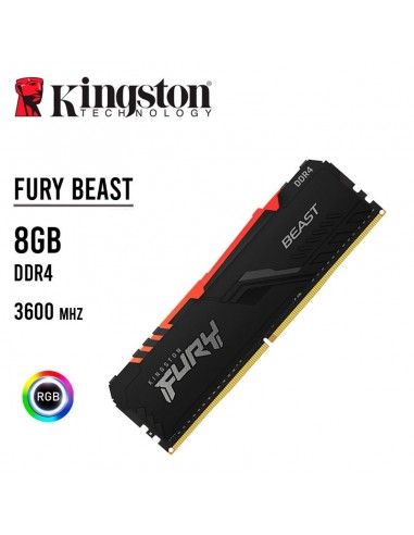 MEMORIA RAM KINGSTON 8GB/3600MHZ DDR4 FURY BEAST ( KF436C17BBA-8 ) LED-RGB