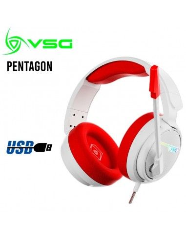 AUDIFONO VSG PENTAGON ( VG-HP550-RED ) RED | USB | STEREO SOUND