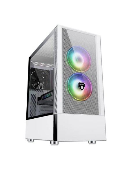 CASE GAMER ANTRYX RX 460 MESH WHITE ( AC-RX460MW ) SIN FUENTE | VIDRIO TEMPLADO | LED-ARGB