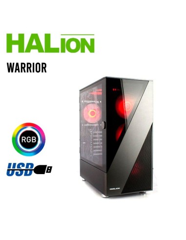 CASE GAMER HALION WARRIOR ( HA-CT660 ) SIN FUENTE | VIDRIO TEMPLADO | LED-RGB