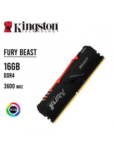 MEMORIA RAM KINGSTON 16GB/3600MHZ FURY BEAST RGB ( KF436C18BBA/16 ) LED-RGB