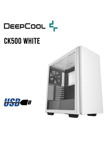 CASE DEEPCOOL CK500 WHITE ( R-CK500-WHNNE2-G-1 )  SIN FUENTE | VIDRIO TEMPLADO