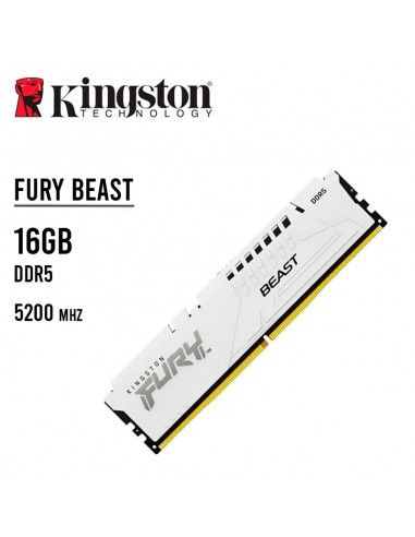MEMORIA RAM KINGSTON 16GB/5200MHZ DDR5 FURY BEAST (KF552C40BW-16) BLANCO