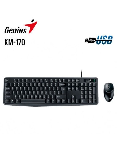 KIT GENIUS KM-170 ( 31330006402 ) TECLADO + MOUSE MULTIMEDIA