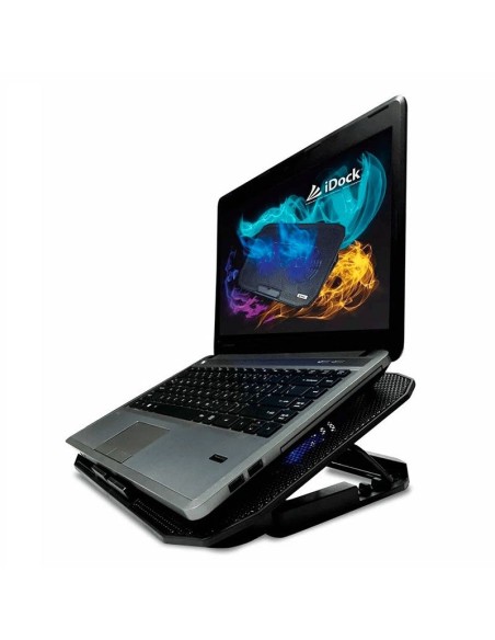 COOLER PARA LAPTOP IDOCK PRO COOLER ( N6 ) 2 VENTILADORES 125MM | 2 USB | LED-BLUE