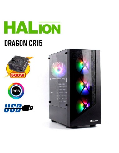 CASE HALION DRAGON CR15 ( CR15 ) 500W | VIDRIO TEMPLADO | LED-RGB