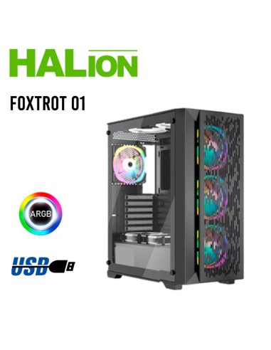 CASE GAMER HALION FOXTROT-01 ( FOXTROT 01 ) S/FUENTE | 4 LED-ARGB