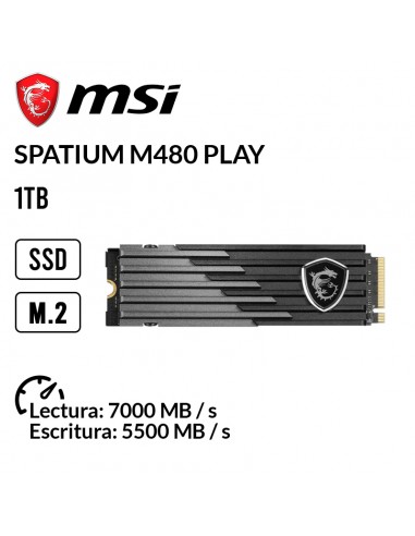 DISCO SOLIDO SSD MSI 1TB SPATIUM M480 PLAY ( SPATIUM M480 ) PCIE | NVME | GEN4 | COMPATIBLE PS5