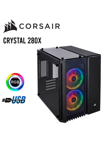 CASE CORSAIR CRYSTAL 280X BLACK ( CC-9011135-WW ) SIN FUENTE | VIDRIO TEMPLADO | LED-RGB