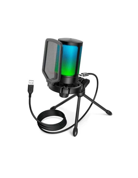 MICROFONO FIFINE A6V ( A6V-B ) BLACK | CONDENSADOR | SOPORTE | LED-RGB
