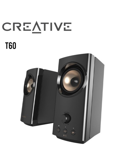 PARLANTE CREATIVE T60 2.0 30W/60W BLUETOOTH| USB-C| 3.5MM ( 51MF1705AA001 )