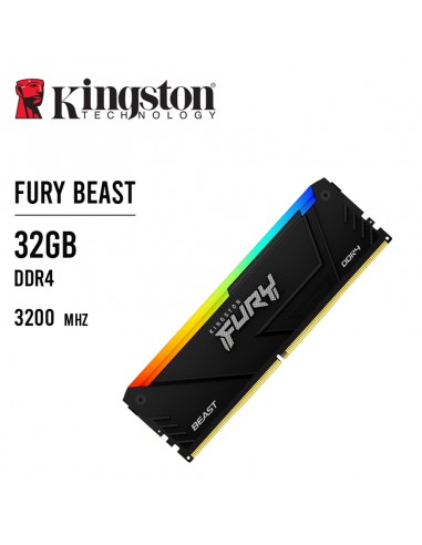 MEMORIA RAM KINGSTON 32GB/3200MHZ FURY BEAST DDR4 (KF432C16BB2A/32) LED-RGB