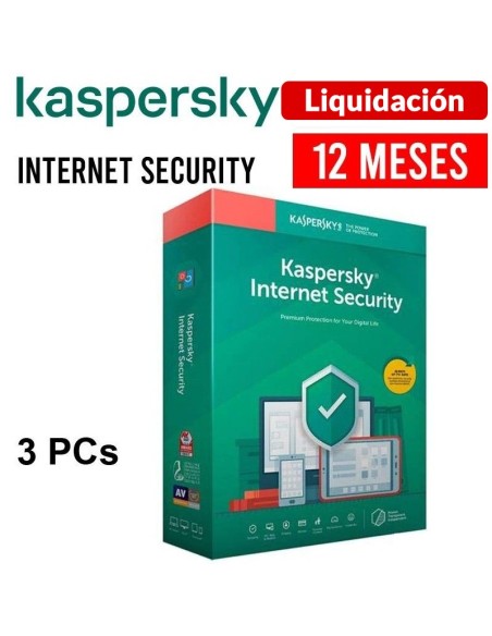 ANTIVIRUS KASPERSKY INTERNET SECURITY | 3 PCS | 12 MESES